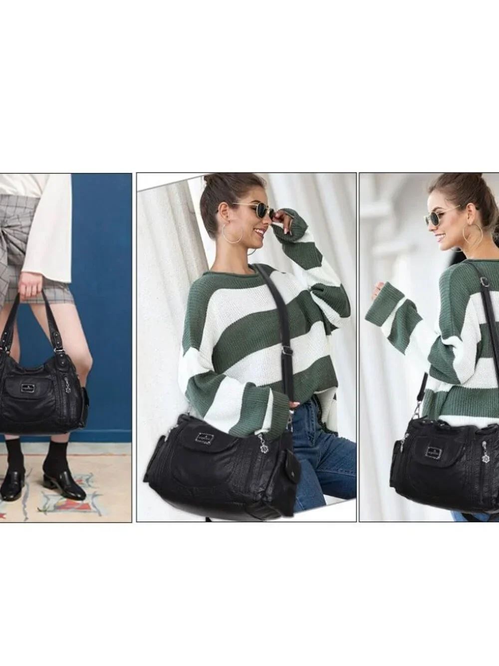 Angel Kiss Faux Leather Hobo Tote Bag